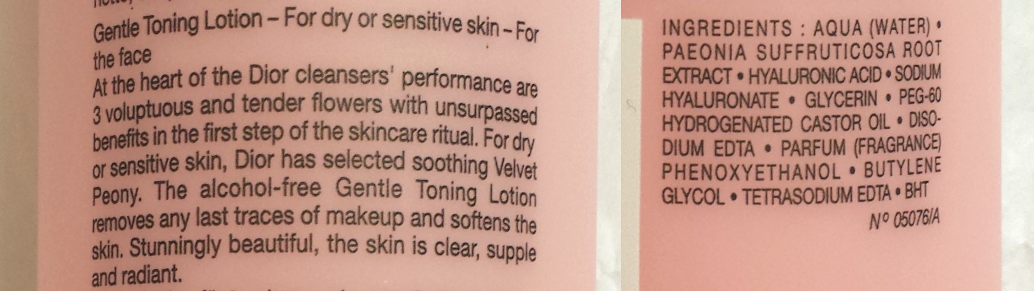 dior gentle toning lotion
